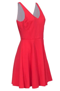 ABS by Allen Schwartz - Coral Sleeveless Fit & Flare Dress Sz L