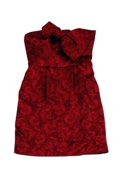 ABS Collection - Red Rose Strapless Dress Sz 4