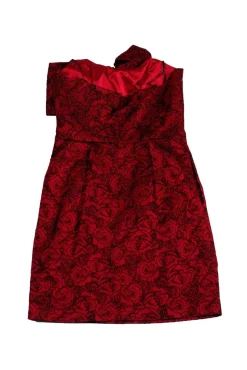 ABS Collection - Red Rose Strapless Dress Sz 4
