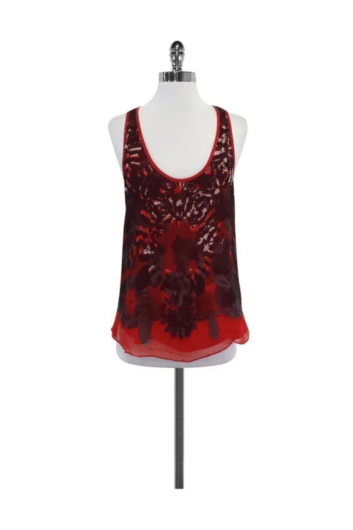 ADAM by Adam Lippes - Red Print Silk Tank Sz 2