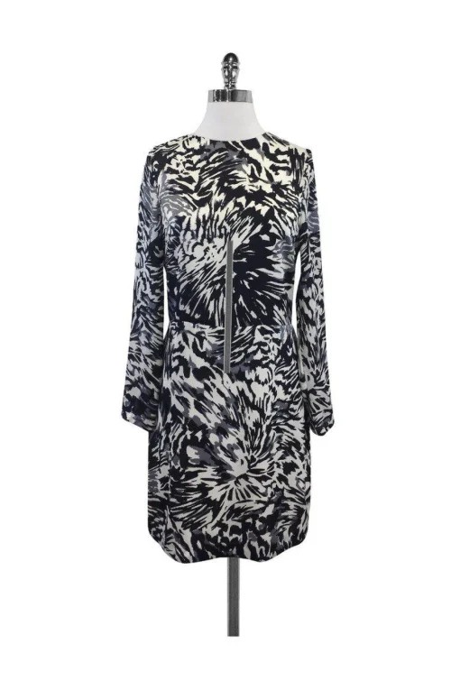 Adam Lippes - Black, White & Grey Long Sleeve Dress Sz 6
