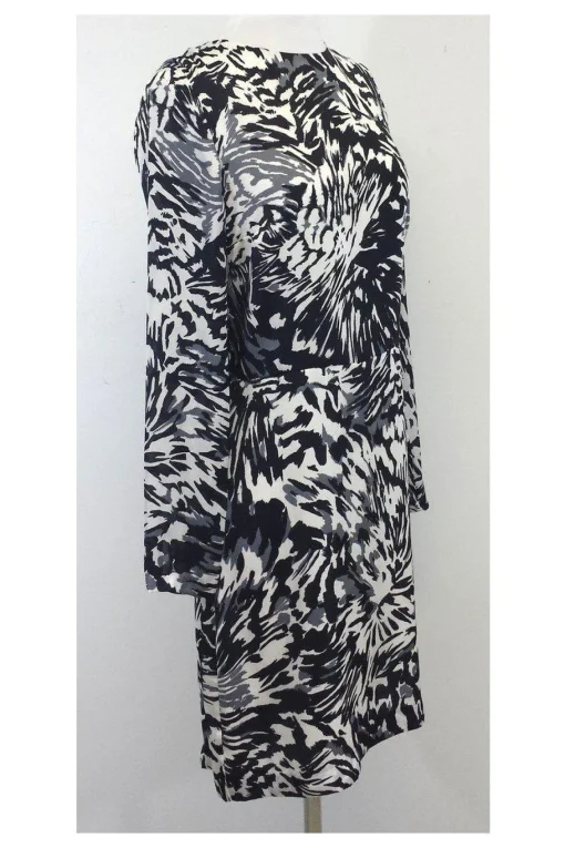 Adam Lippes - Black, White & Grey Long Sleeve Dress Sz 6
