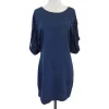 Adam Lippes - Blue Chiffon Short Sleeve Shift Dress Sz 6