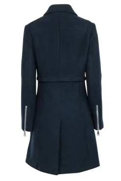 Adolfo Dominguez - Navy Moto Zip Detail Coat Sz 4