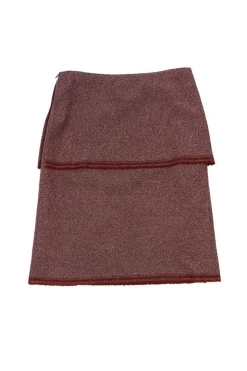 Agnes B. - Burgundy Red Tweed Skirt Sz 4