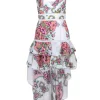 Aijek - White & Multi Color Floral Print Dress Sz 2