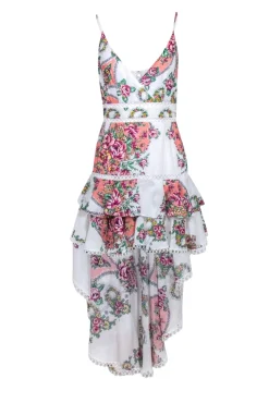 Aijek - White & Multi Color Floral Print Dress Sz 2