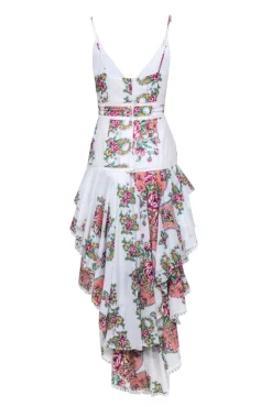 Aijek - White & Multi Color Floral Print Dress Sz 2