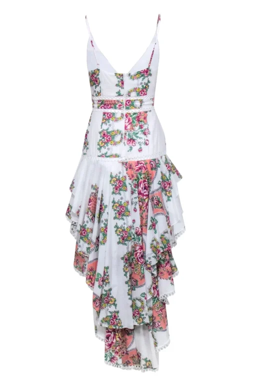 Aijek - White & Multi Color Floral Print Dress Sz 2