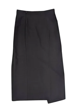 Akris - Black Wool Faux Wrap Maxi Skirt Sz 6