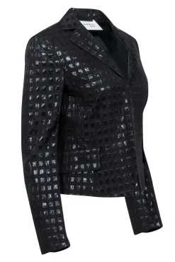 Akris Punto - Black Metallic Printed Open Blazer Sz 6