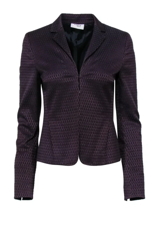 Akris Punto - Dark Purple Polka Dot Blazer Sz 4