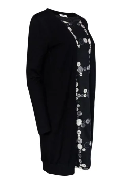 Akris Punto - Faux Cardigan Look Dress w/ Button Print Sz 8