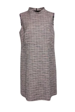 Akris Punto - Pink Multicolor Tweed Mock Neck Dress Sz 14