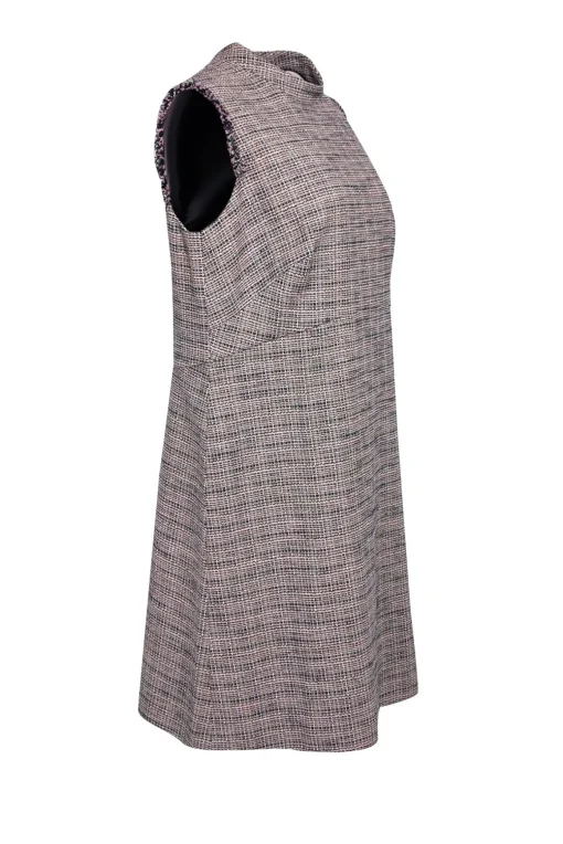 Akris Punto - Pink Multicolor Tweed Mock Neck Dress Sz 14