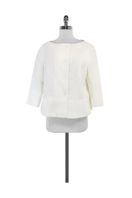 Akris Punto - White Cotton Blend Jacket Sz L