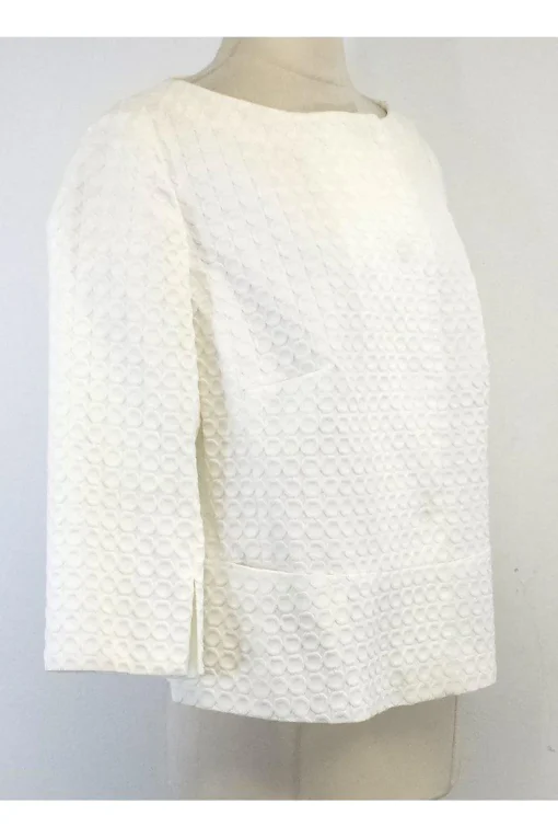 Akris Punto - White Cotton Blend Jacket Sz L