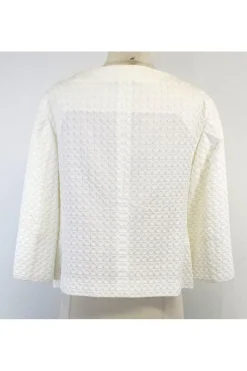 Akris Punto - White Cotton Blend Jacket Sz L