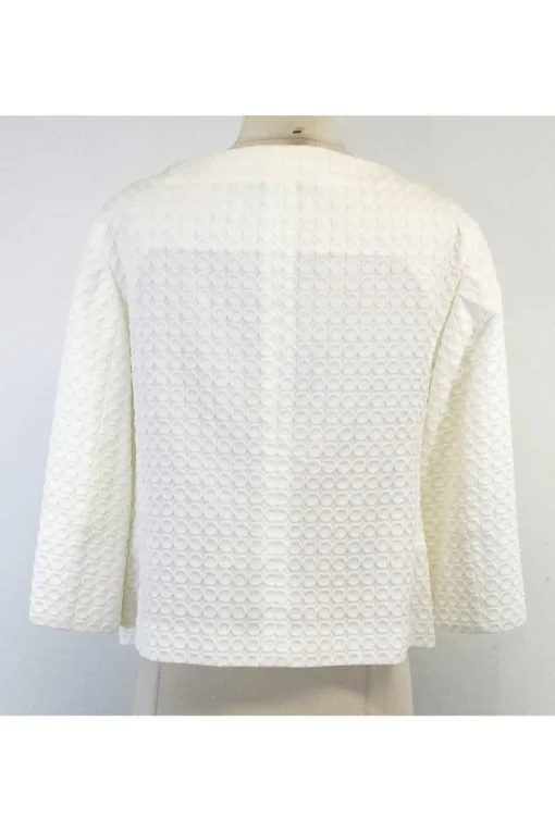 Akris Punto - White Cotton Blend Jacket Sz L
