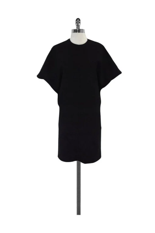 Alasdair - Black Wool Batwing Dress Sz S