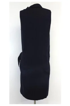 Alasdair - Navy Silk Draped Sleeveless Dress Sz 2
