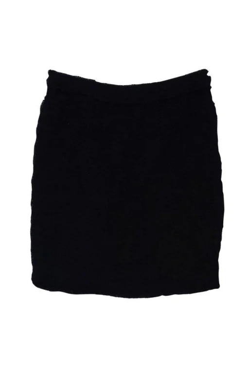 Alberta Ferretti - Black Textured Skirt Sz 8