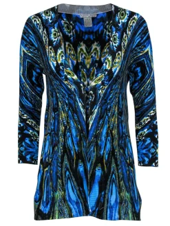 Alberto Makali - Blue & Yellow Swirl Patterned Cardigan Sz S