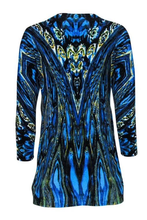 Alberto Makali - Blue & Yellow Swirl Patterned Cardigan Sz S