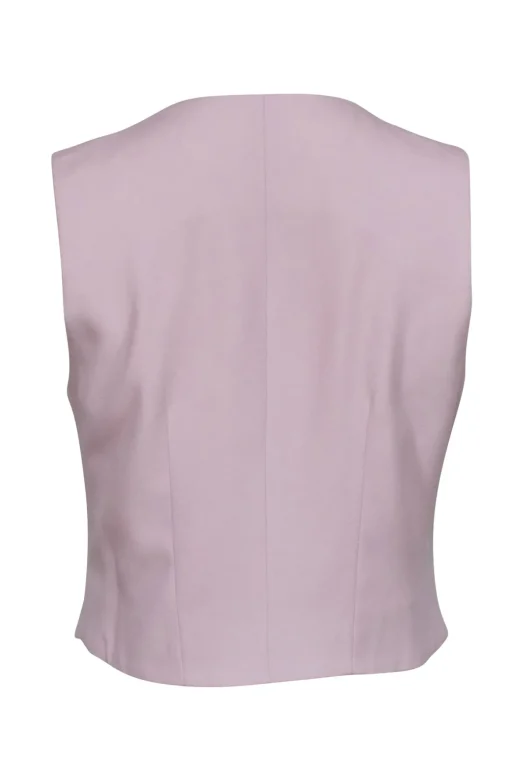 Alberto Makali - Light Pink Vintage Vest w/ White Leather Trim Sz 4