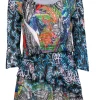 Alberto Makali - Multicolored Patchwork Printed Pleated Tunic Sz L