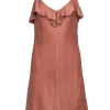 A.L.C. - Beige Crepe Satin Sleeveless Ruffle Mini Dress Sz 2