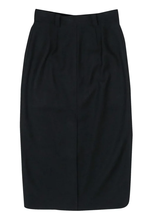A.L.C. - Black Midi Pencil Skirt w/ Gold Buttons Sz 4