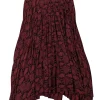 A.L.C. - Dark Red & Black Snakeskin Print Pleated Skirt Sz 2