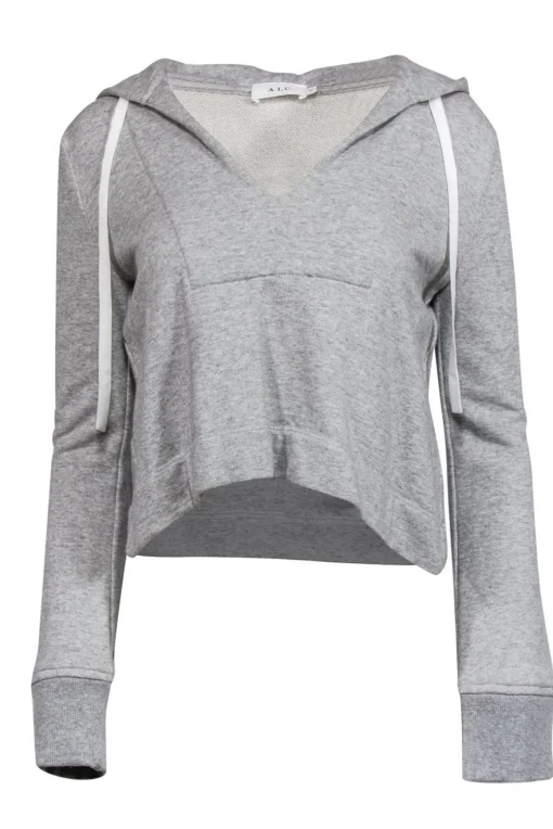 A.L.C. - Grey Cropped Hoodie Sz XS