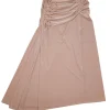 A.L.C. - Pastel Blush Pink Velvet Ruched Midi Skirt Sz 4