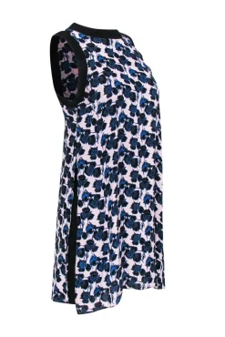 A.L.C. - Pink & Blue Floral Print Silk Shift Dress Sz 2