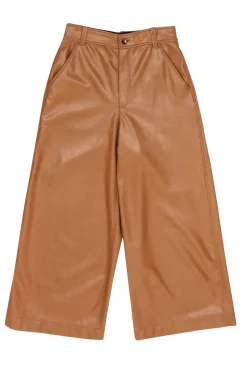 A.L.C. -  Tan Faux Leather Wide Leg Pants Sz 2