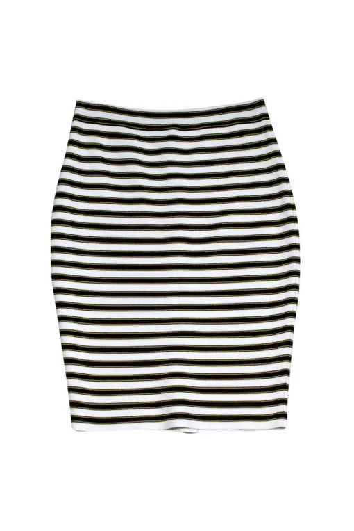 A.L.C. - White, Black & Yellow Bandage Skirt Sz M