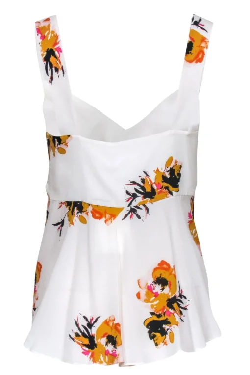 A.L.C. - White Tie Front Floral Print Top Sz 8