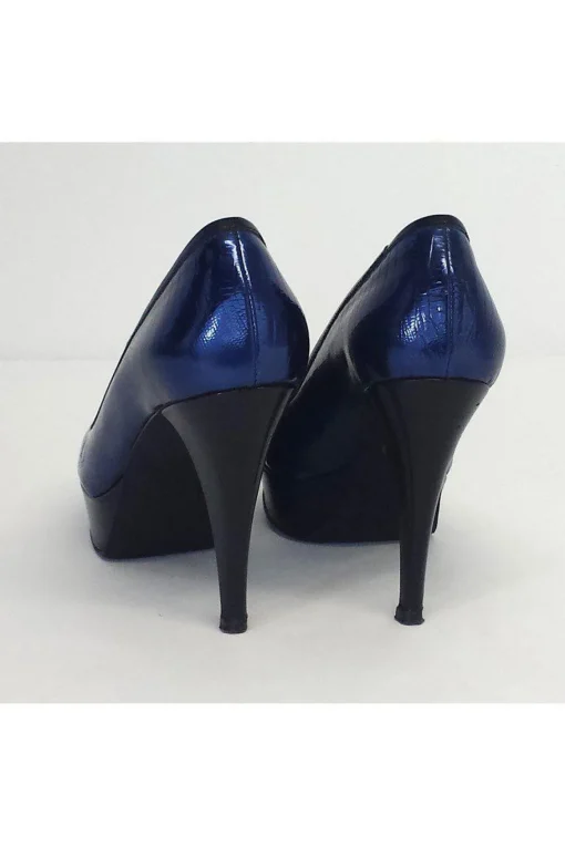 Alejandro Ingelmo - Midnight Blue Leather Platform Pumps Sz 6.5
