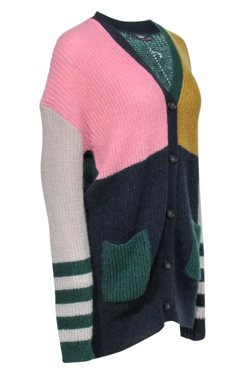 Alexa Chung - Multicolor Colorblocked Knit Cardigan Sz M