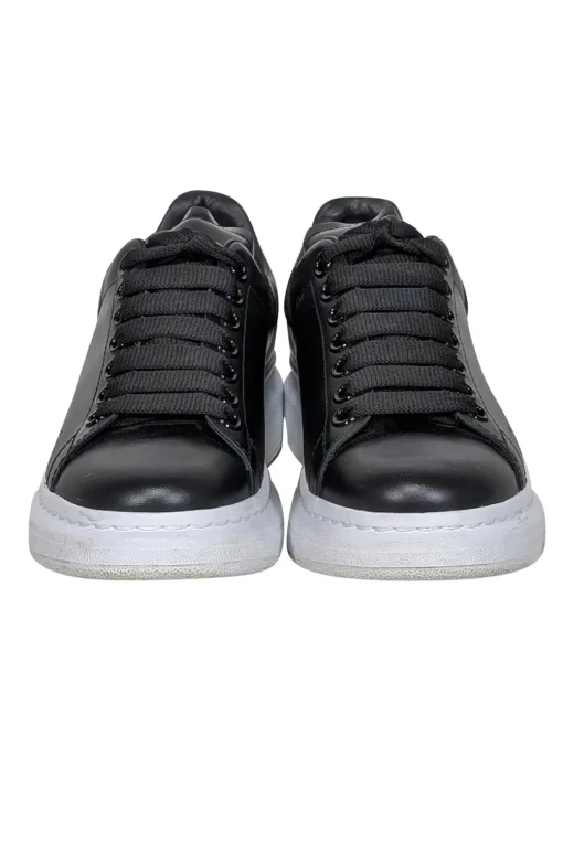 Alexander McQueen - Black Leather Lace Up Sneakers Sz 7.5
