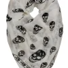 Alexander McQueen - Cream & Black Skull Printed Semi-Sheer Scarf