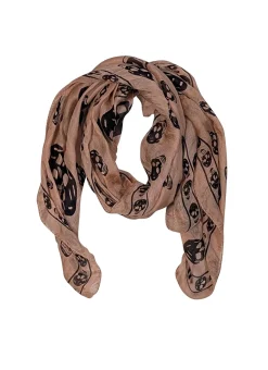 Alexander McQueen - Mauve & Black Skull Print Scarf
