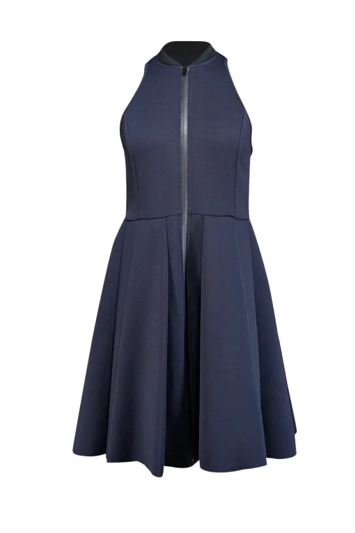 Alexander Wang - Navy Zipper Front Scuba Knit Dress Sz M