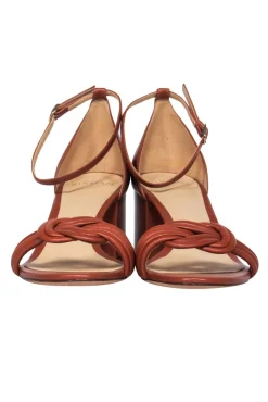 Alexandre Birman - Brown Open Toe Pumps w/ Knot Strap Sz 8.5