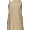 Alexis - Beige Linen Blend Mini "Janell" Halter Dress Sz XS
