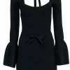 Alexis - Black Knit Tie-Back Long Sleeve Dress Sz M
