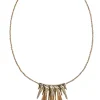 Alexis Bittar - Golden Pointed Tine Bar-Style Necklace w/ Spear Crystals