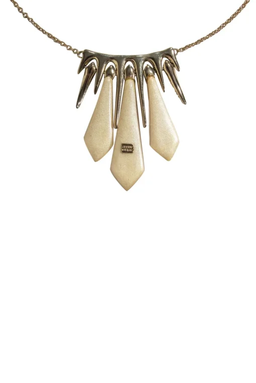 Alexis Bittar - Golden Pointed Tine Bar-Style Necklace w/ Spear Crystals